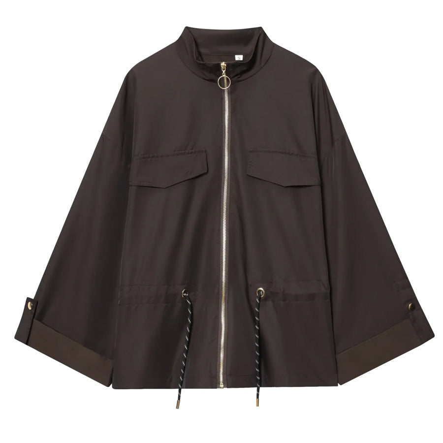 Outdoor Hunting Jacket for Men, Fashion Casual Drawstring Waist Coat Lightweight Outerwear Hooded Design Windproof & Breathable, Ideal for Outdoor Activities