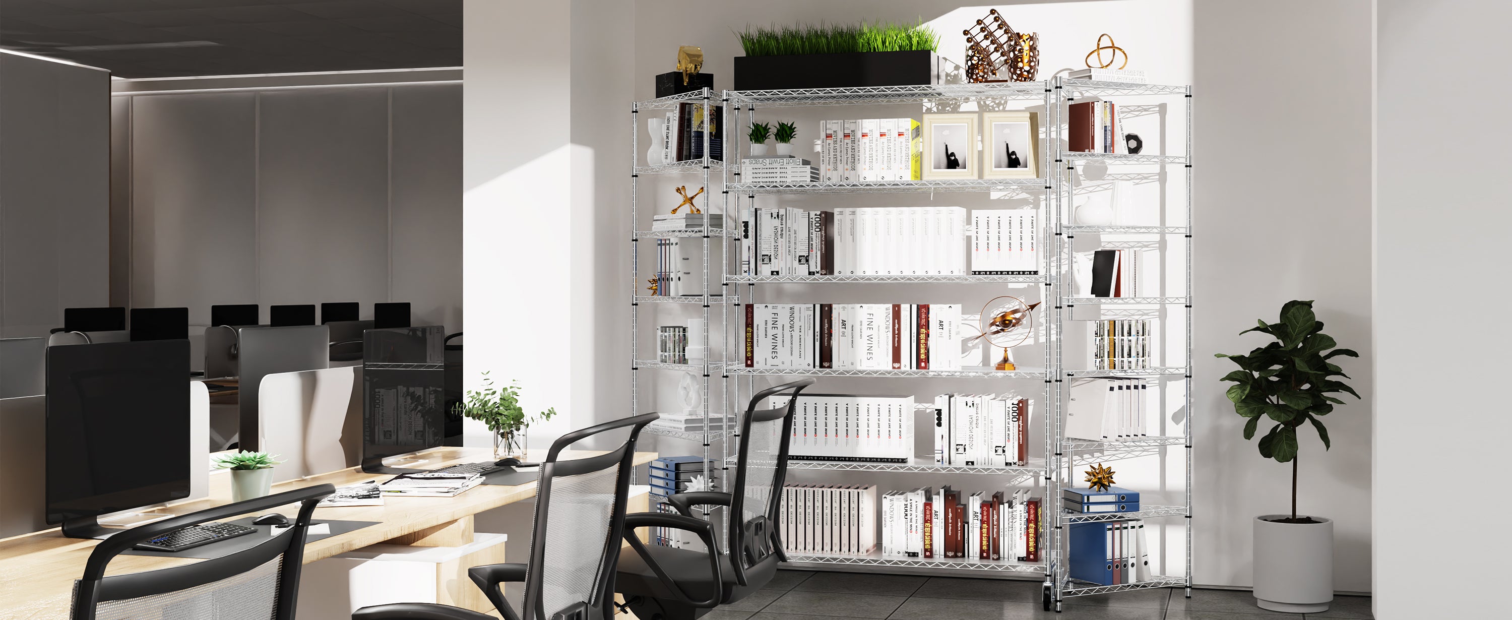 Étagère métallique à 6 niveaux, capacité de charge de 6 000 lb, réglable en hauteur, avec roulettes, conforme à la norme NSF