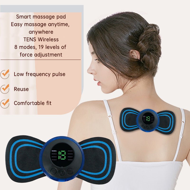 Masseur de cou électrique EMS à impulsions, patch de massage cervical, autocollant pour le dos, stimulateur musculaire, soulagement portable de la douleur, relaxation