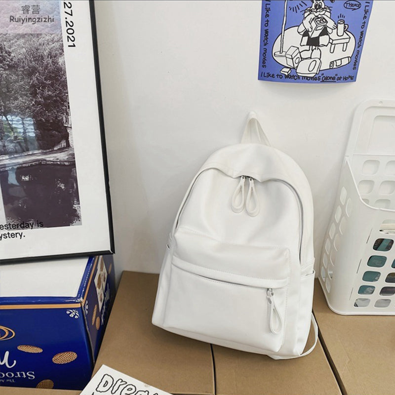 Sac à dos zippé en cuir PU