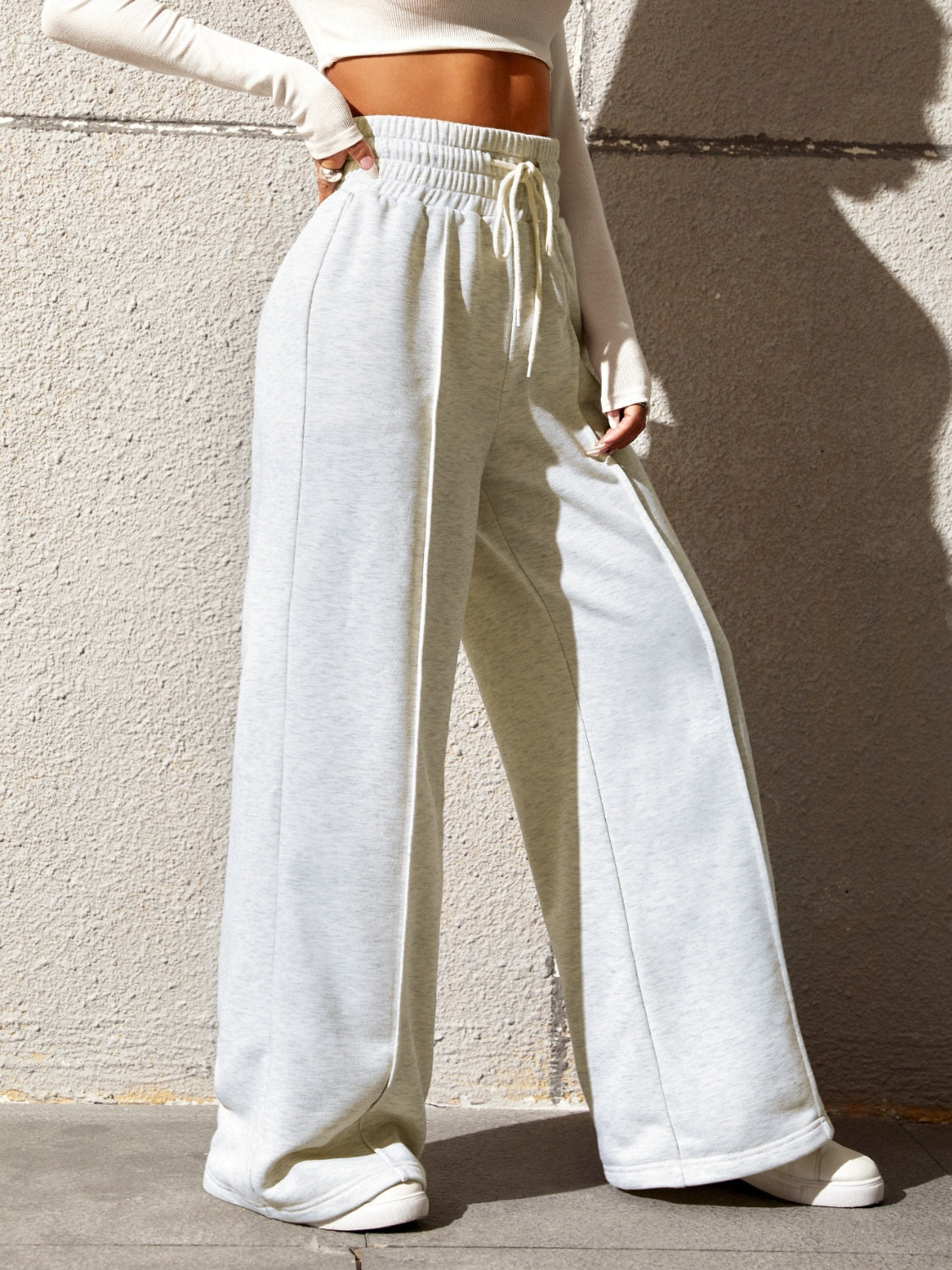 Pantalon large à taille élastique et cordon de serrage Honey