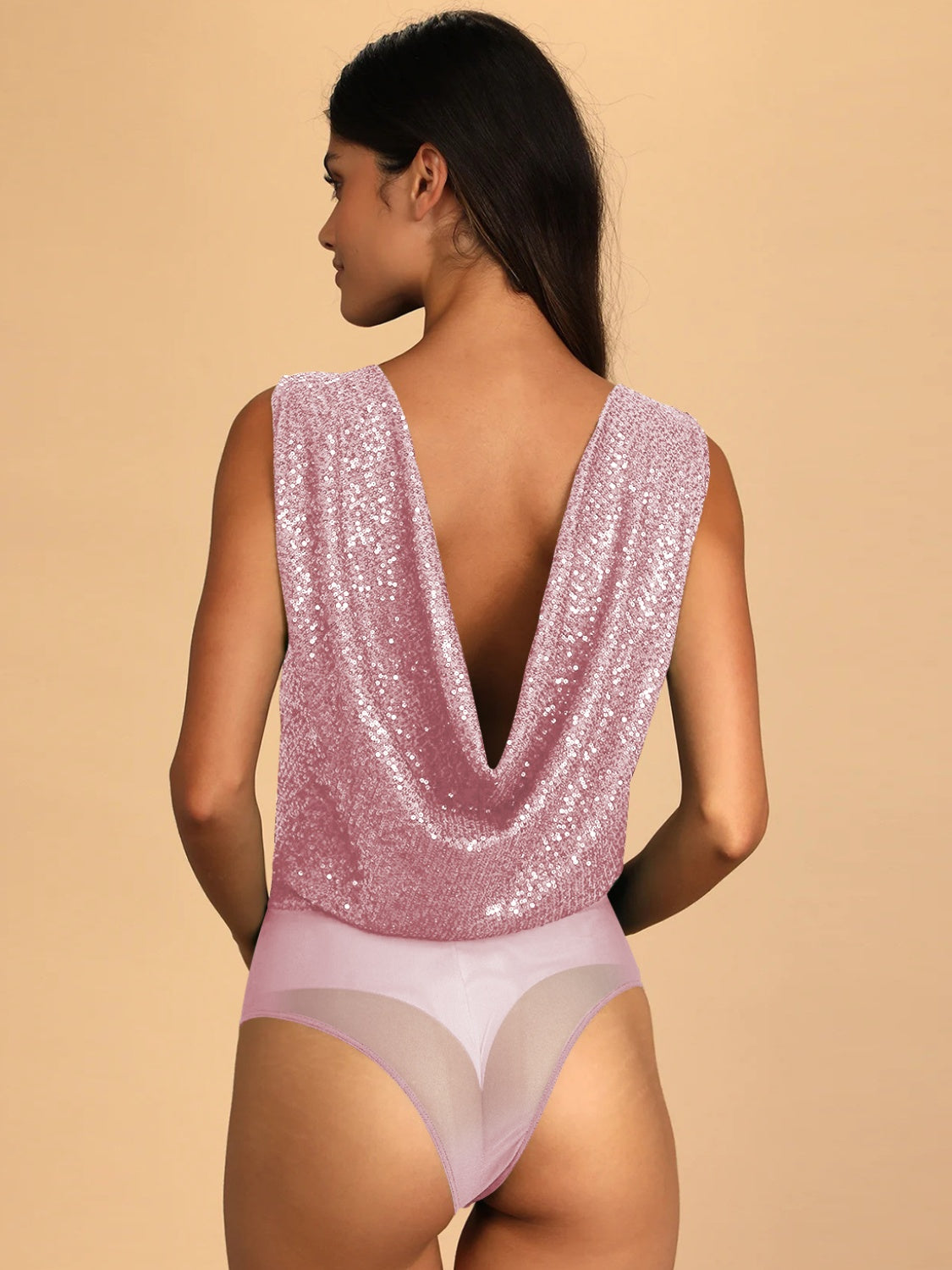 Body sans manches à surplis à paillettes
