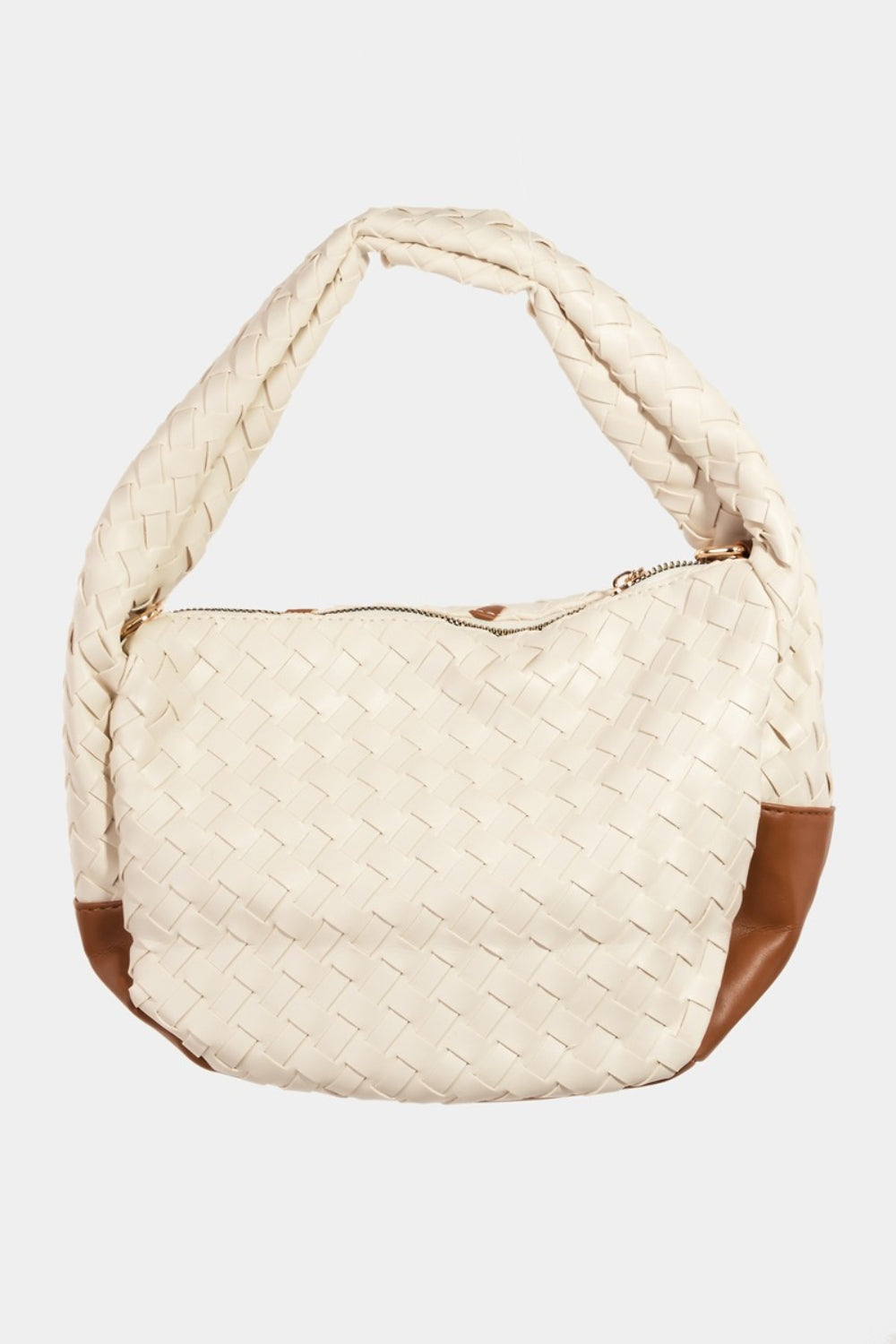 Sac demi-cercle tissé à pompons Fame