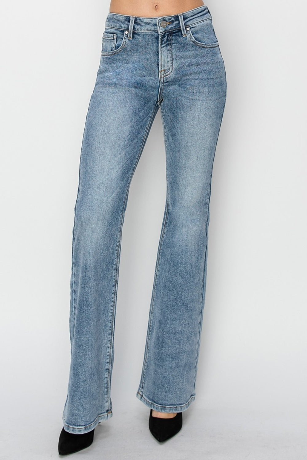 Jean bootcut taille mi-haute RISEN pleine grandeur