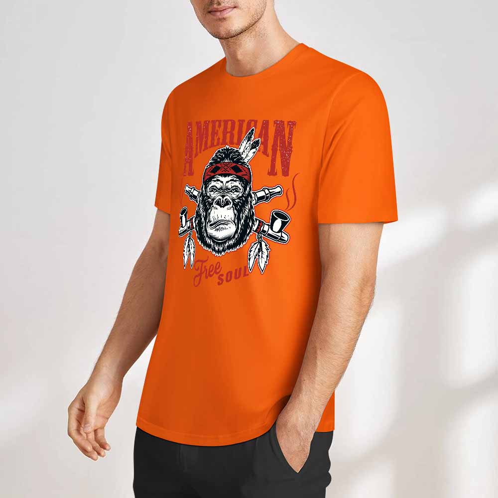 New 2025 Pure cotton short sleeved T-shirt Front print Multiple colors