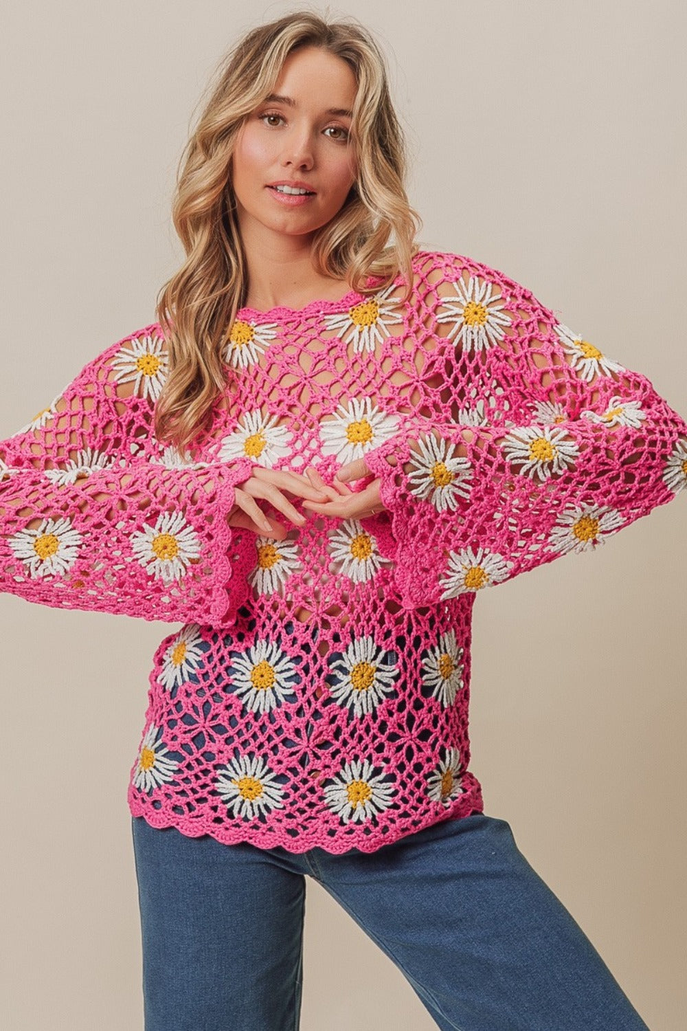 Cache-maillot BiBi en dentelle et crochet à fleurs