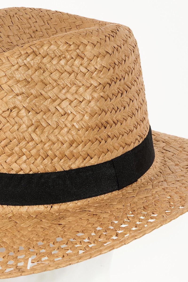 Chapeau de soleil en paille tressée Fame