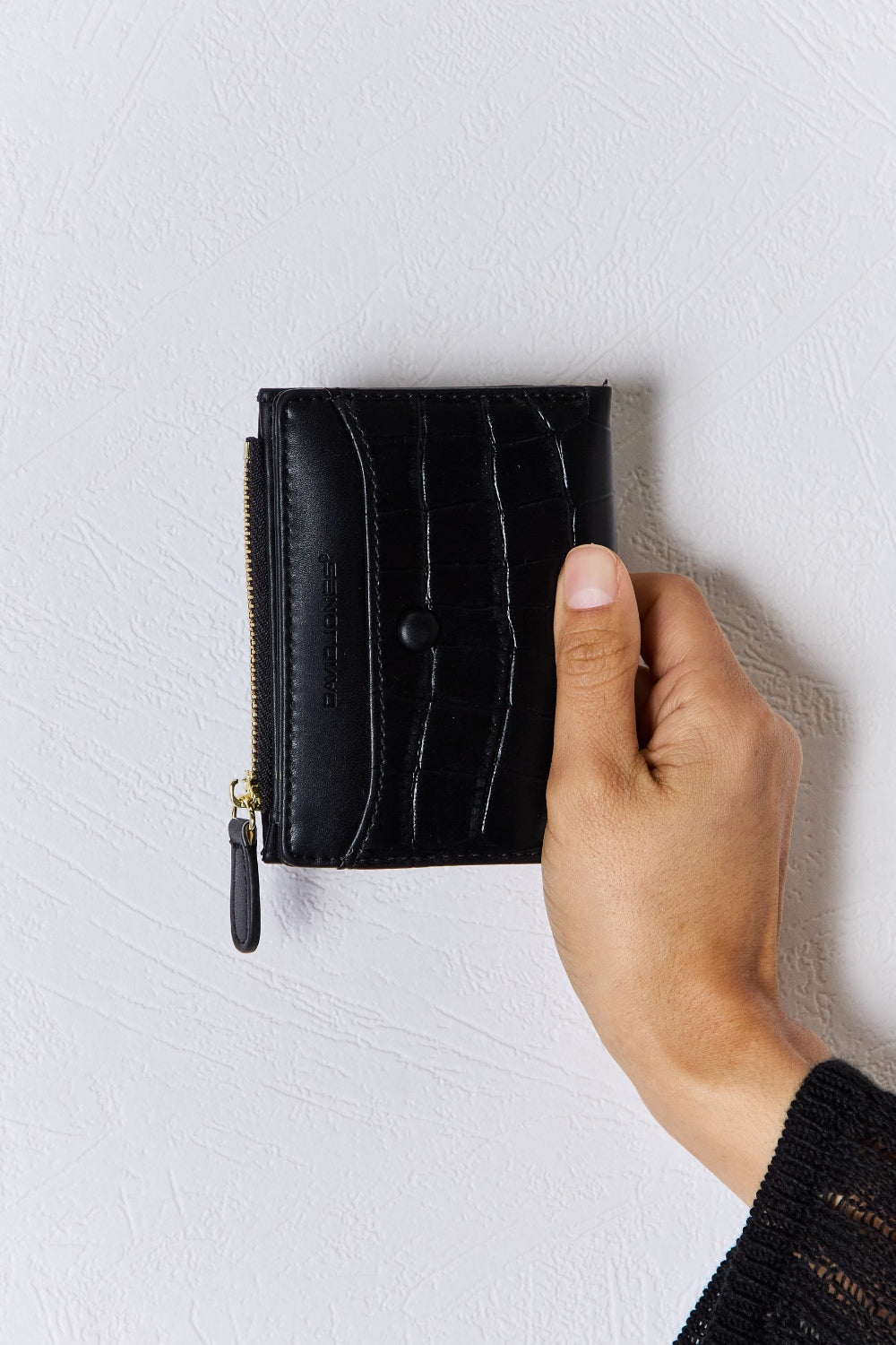 Mini portefeuille en cuir PU texturé David Jones