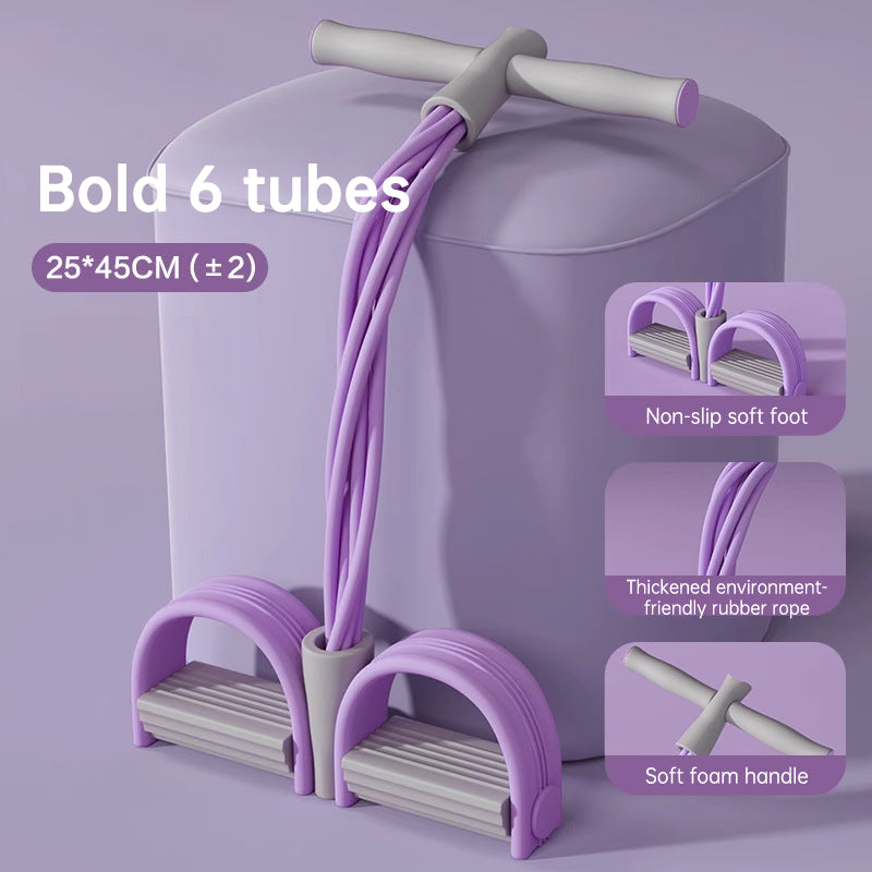 Bandes élastiques de résistance à 6 tubes pour pédales, exercices de fitness, abdominaux, bandes élastiques