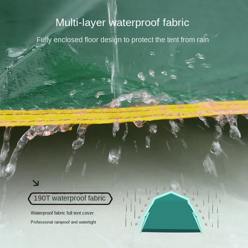 Tente d'extérieur pour camping 2 personnes Tente d'urgence à ouverture rapide entièrement automatique pratique et respirante