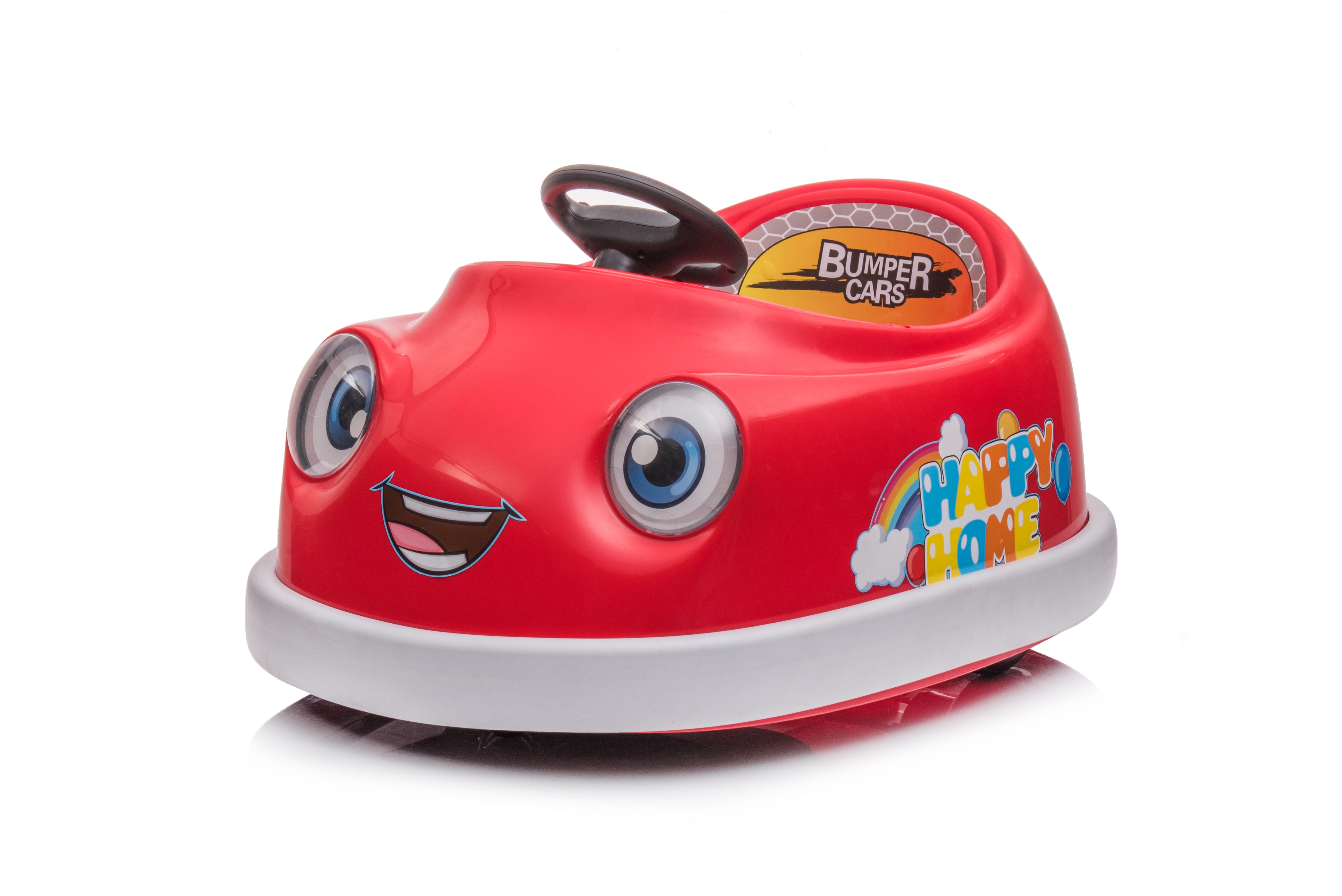 Auto tamponneuse pour enfants de 1 à 6 ans Voiture électrique pour enfants avec tige de poussée Assiette à dîner Musique Mode cheval à bascule