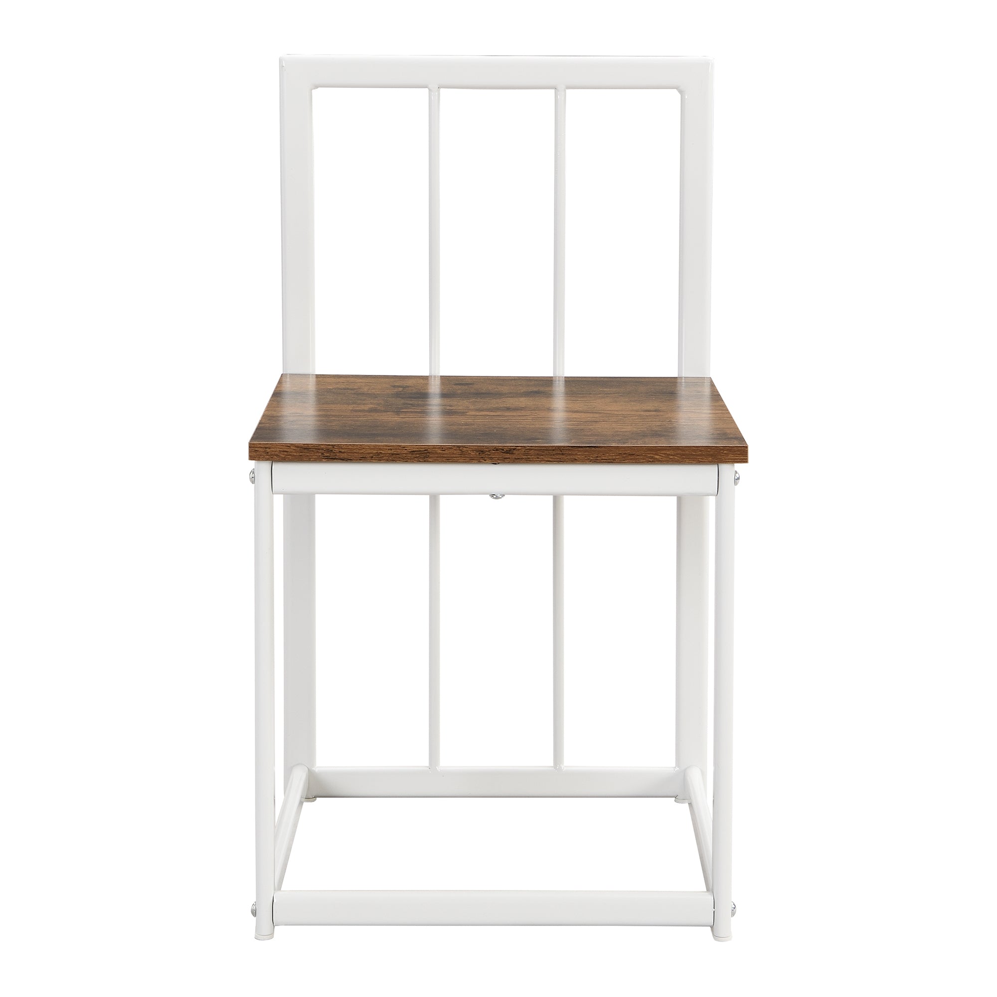 TOPMAX Modern 7-Piece Dining Table Set with Faux Marble Compact 55Inch Kitchen Table Set for 6 White+Cherry