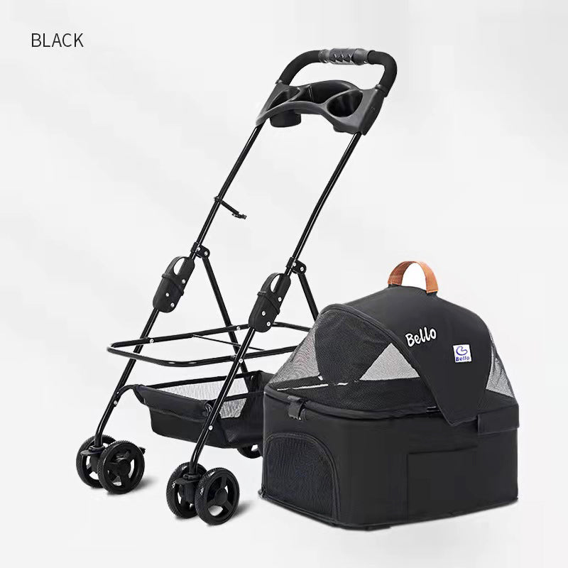Poussette pour chien et chat, pliable et empilable, idéale pour promener le chien et les chats