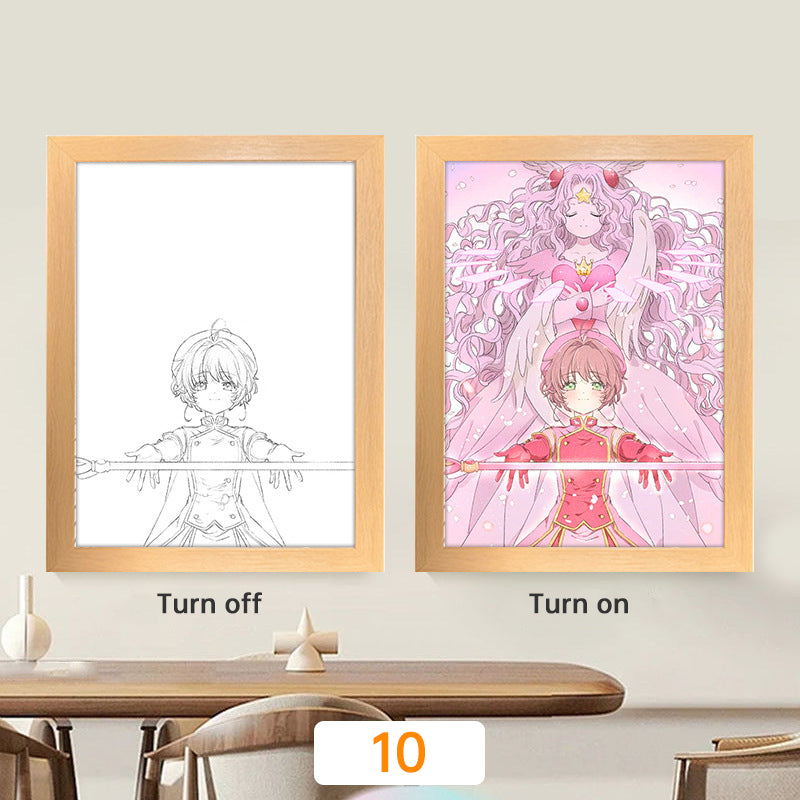 Lampe de lune à LED avec peinture lumineuse animée Kyojuro Rengoku Kimetsu Demon Slayer, cadre photo pour décoration murale de chambre, cadeaux Hoom Deco No Yaiba