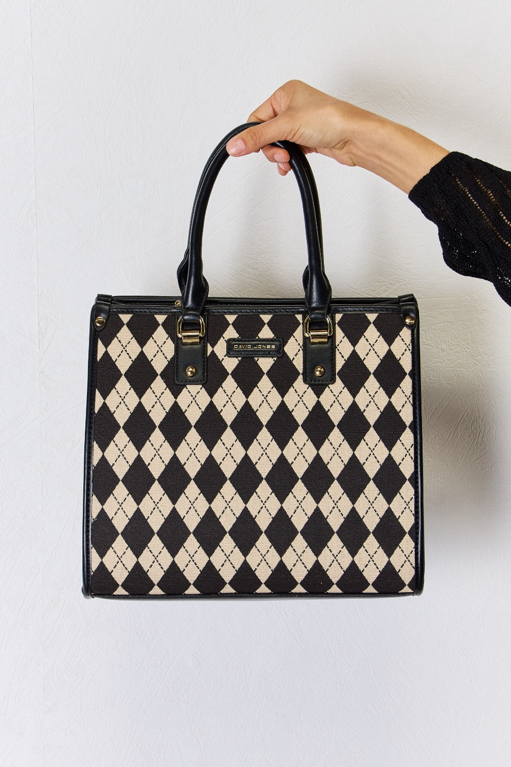 Sac à main en cuir PU à motif losanges David Jones
