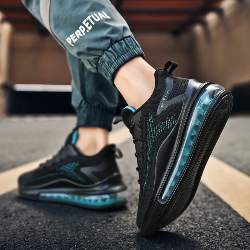 Chaussures de course à coussin d'air pleine longueur pour hommes, chaussures en maille respirante augmentant la hauteur