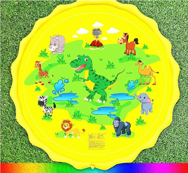 Tapis de jeu d'eau gonflable pour enfants, 170 cm, pour la plage, la pelouse, la piscine, l'extérieur