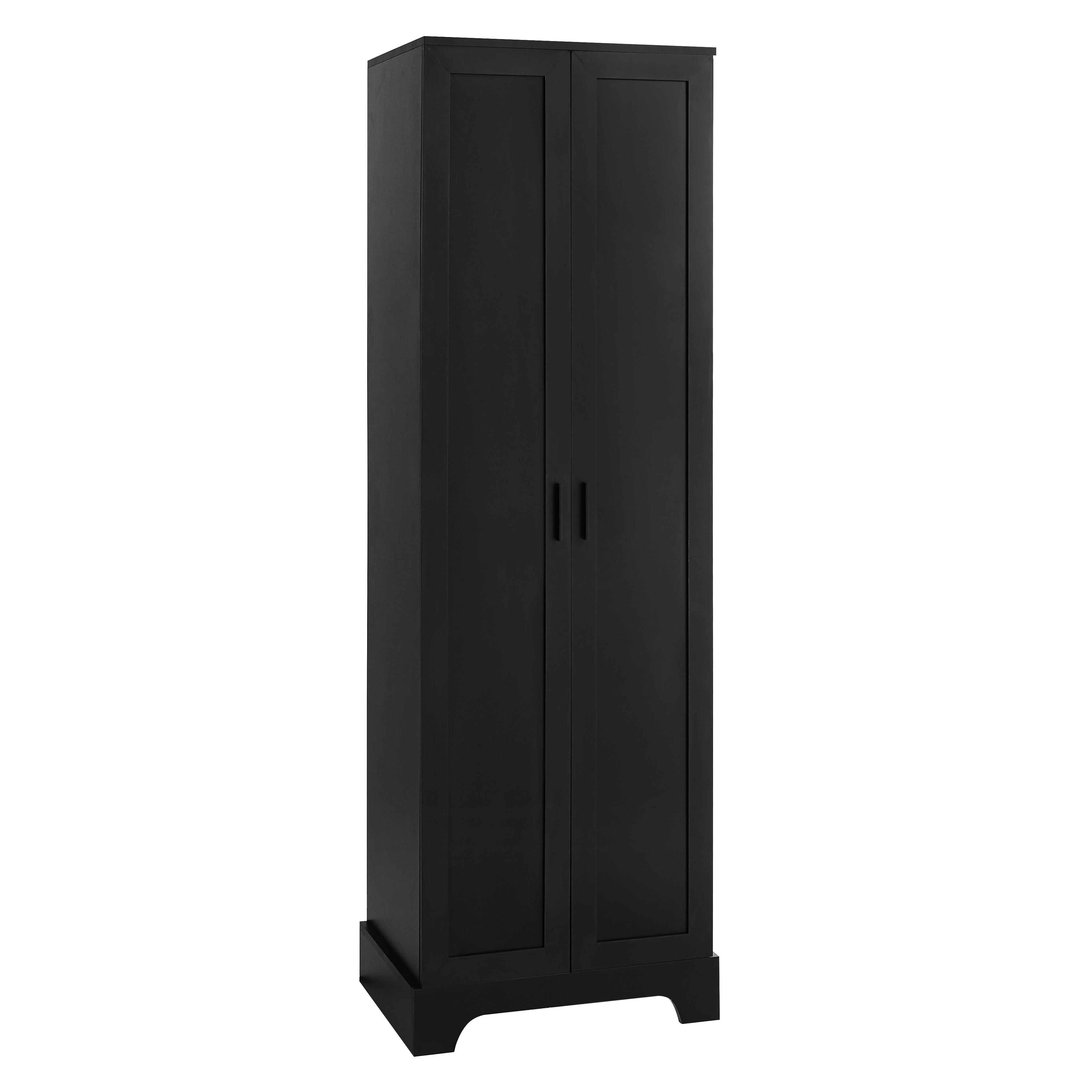 Meuble de rangement à deux portes pour salle de bain et bureau, étagère réglable, panneau MDF, noir