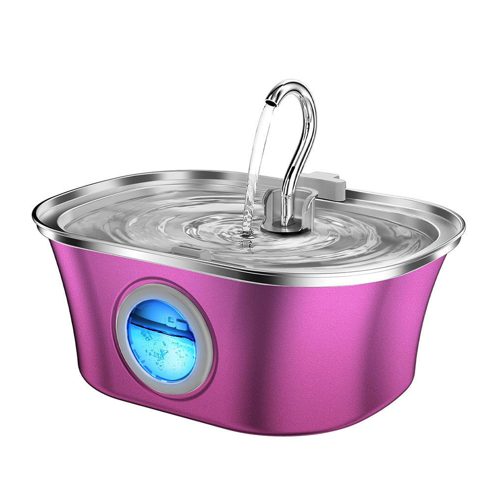 Fontaine à eau pour chat 3,2 L avec fenêtre de niveau d'eau, fontaine à eau automatique en acier inoxydable pour animaux de compagnie, distributeur d'eau pour chien, USB durable