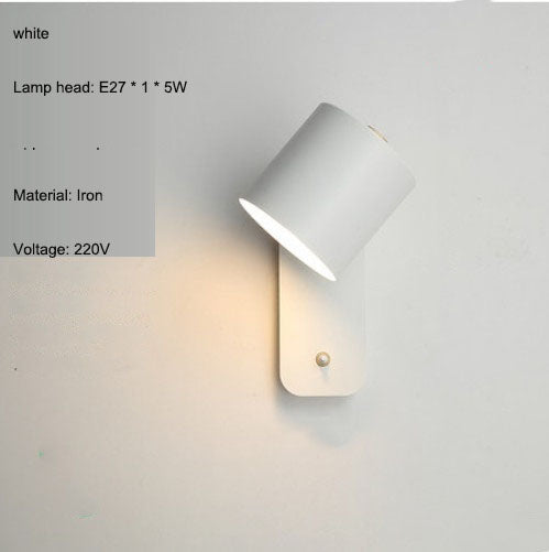 Lampe de chevet nordique pour chambre à coucher, lampe murale pour bureau, salle à manger, couloir avec interrupteur, lampe murale macaron LED, lampe murale minimaliste