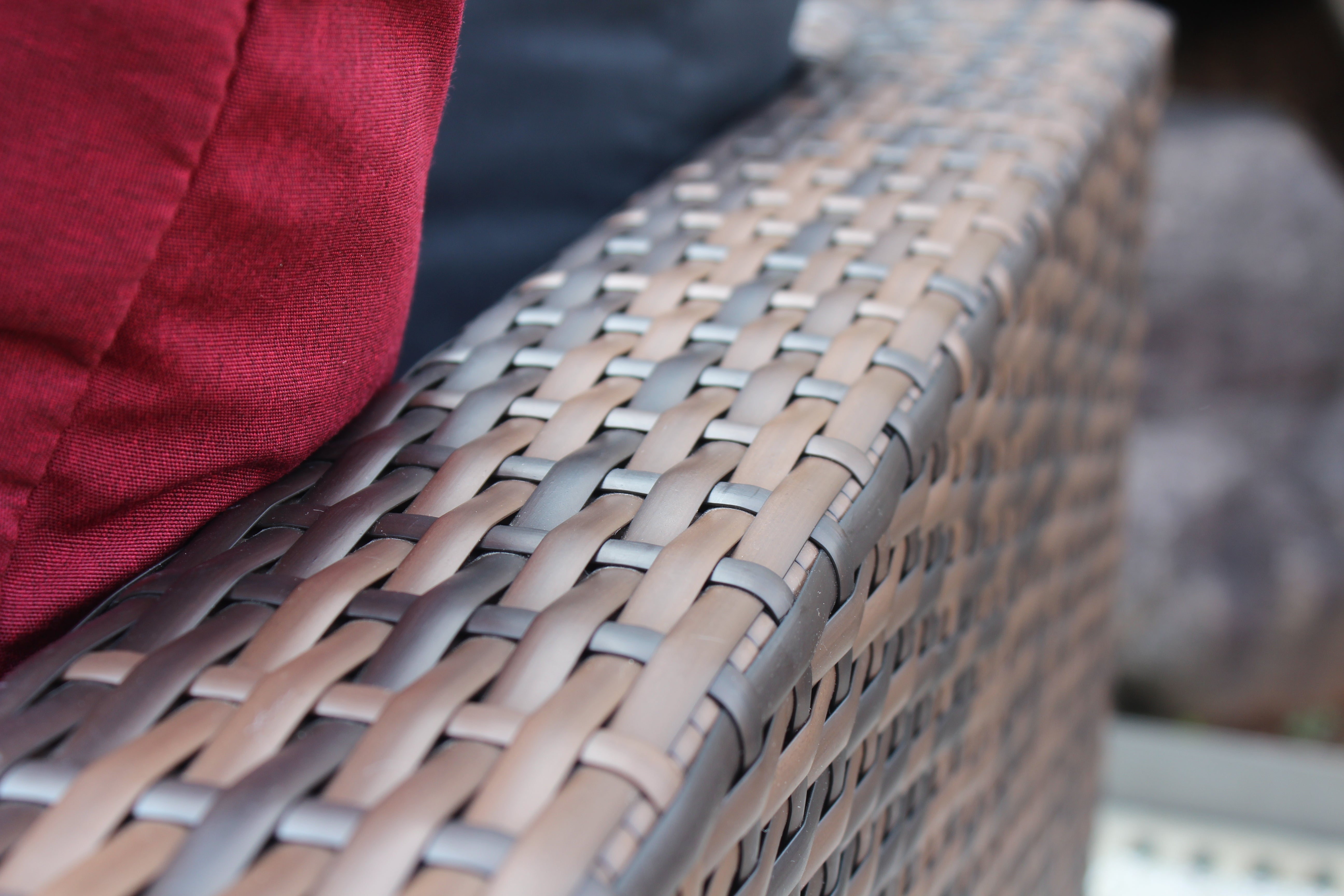 Ensemble de 5 canapés d'angle en osier marron pour jardin et terrasse