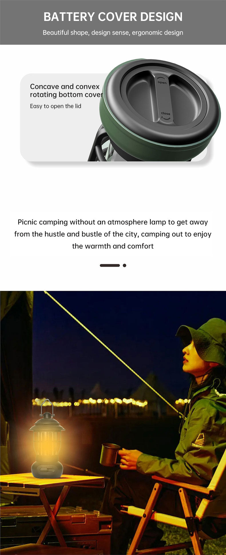 Camping Ligjt Outdoor Ambience Lighting Camping Light Vintage Horse Light Gift USB Charging Tent Camp Lamp