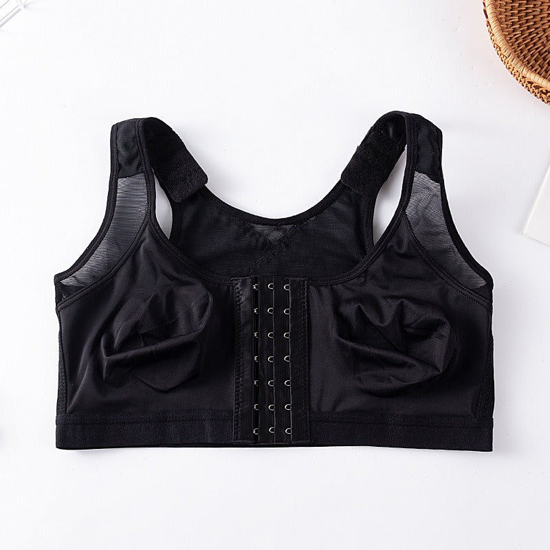 Nouveau soutien-gorge de fitness grande taille sans coussinets de poitrine, boucle avant pour la respirabilité et le confort, et soutien-gorge de sport sans anneaux en acier