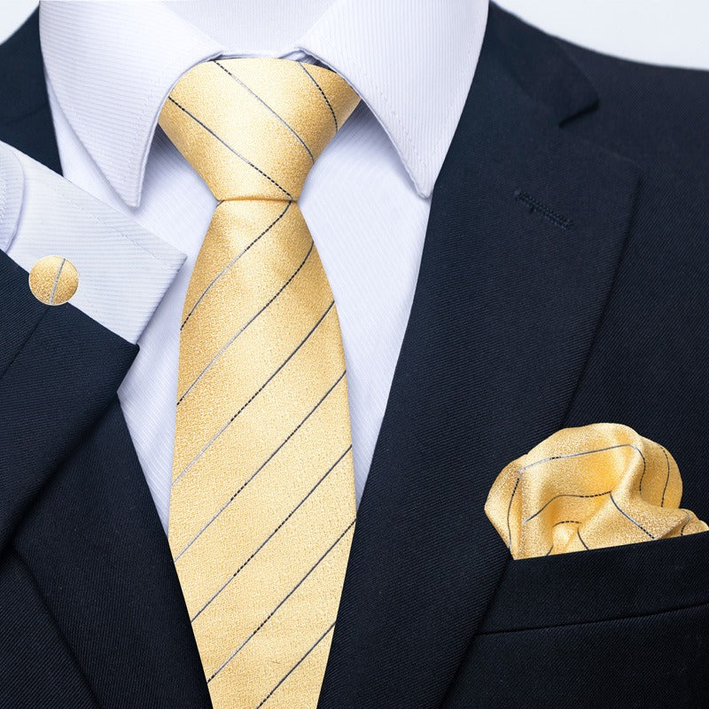 Ensemble de cravate, serviette de poche, boutons de manchette et cravate de costume de mariage pour homme à motifs cachemire