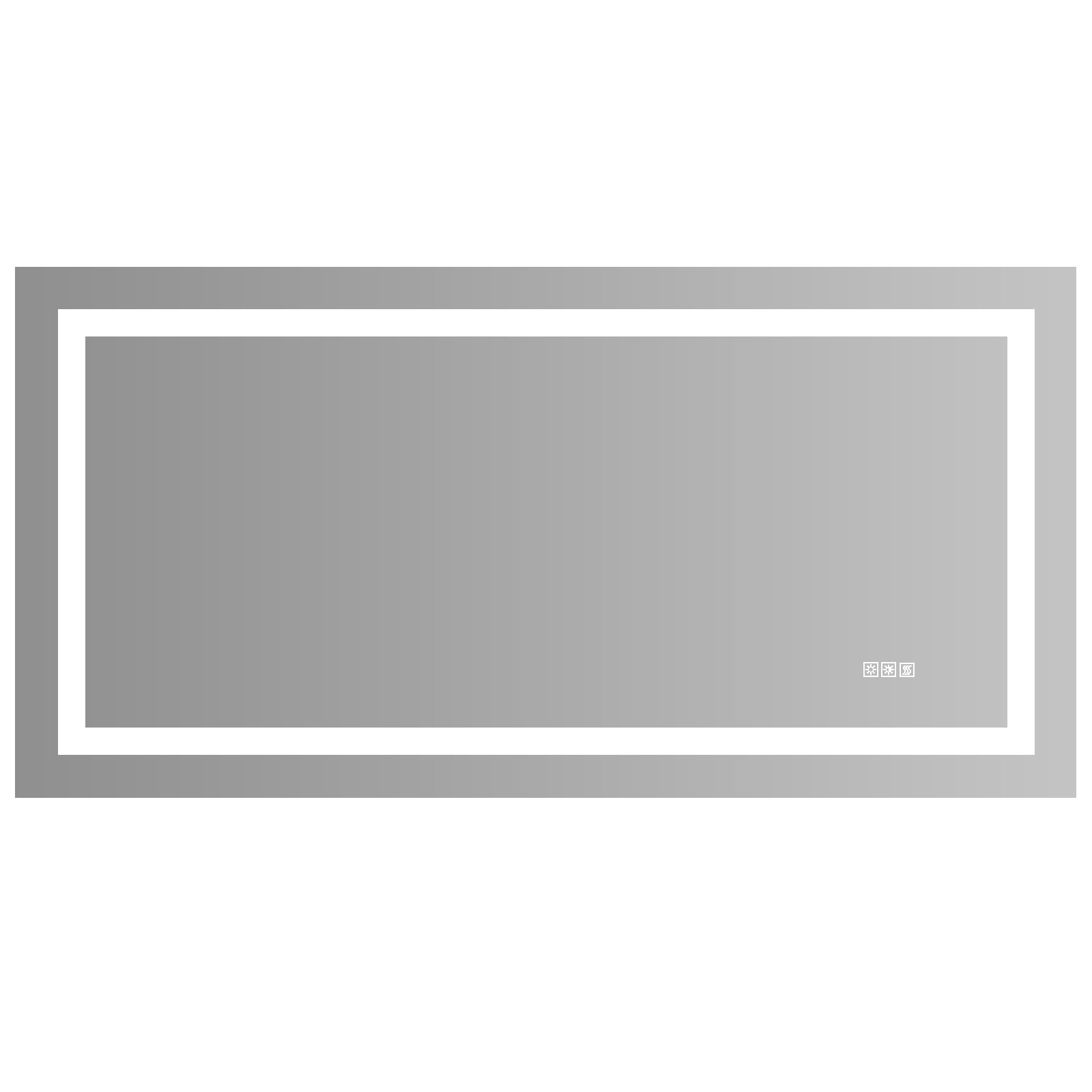 Miroir de salle de bain à LED 72 x 36 pouces avec éclairage, antibuée et variateur d'intensité. Miroir de salle de bain à LED