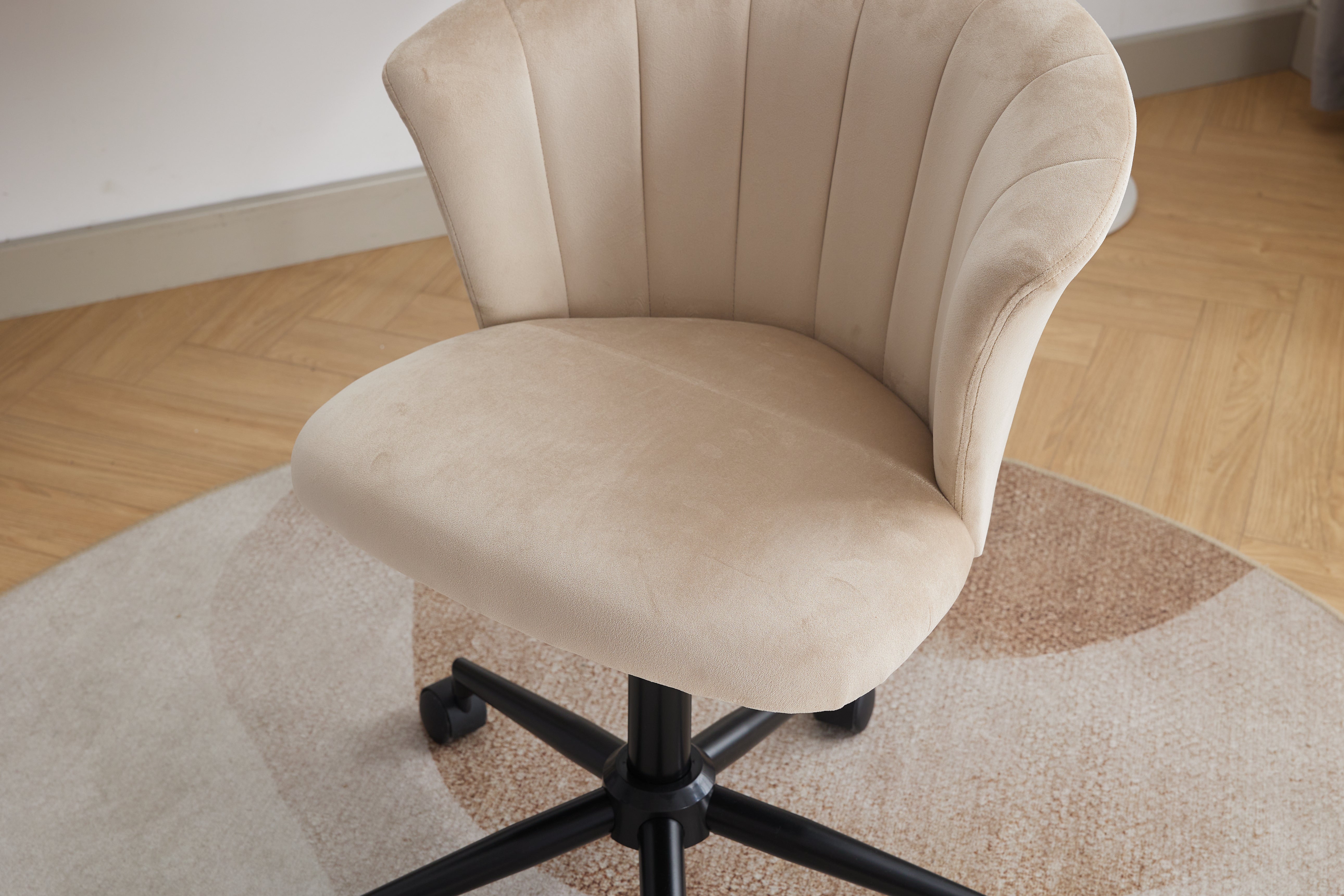Chaise de bureau pivotante en velours en forme de fleur pour la maison, le bureau ou la chambre à coucher
