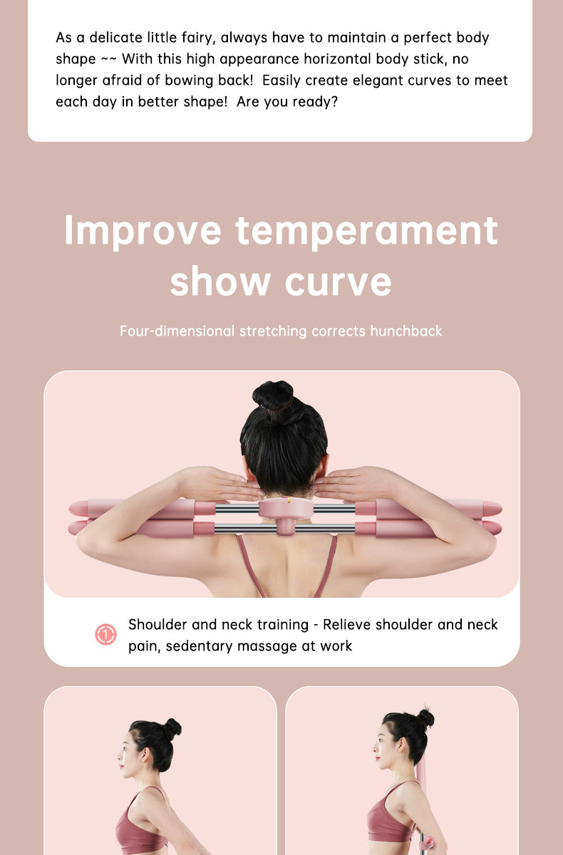 Bâton d'épaule réglable à dos ouvert pour corriger la bosse, bâton de yoga croisé pour corriger la posture