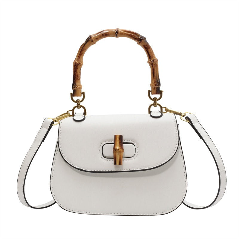 Sac à main en bambou pour femme, sac à bandoulière rétro