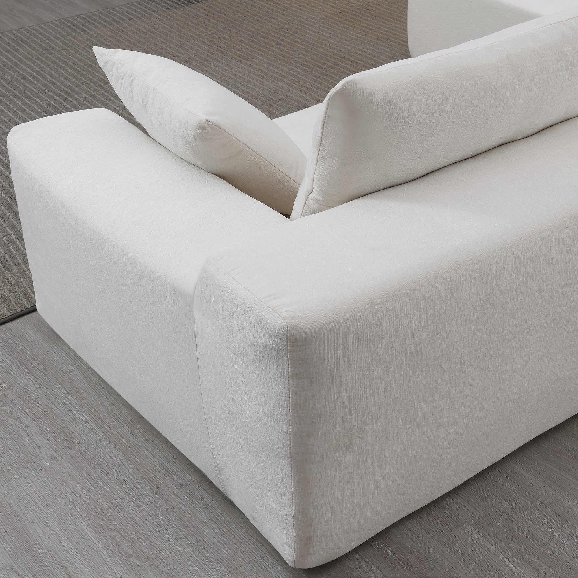 Ensemble de canapés de salon modulaires 109 x 68 pouces, style minimaliste moderne, blanc