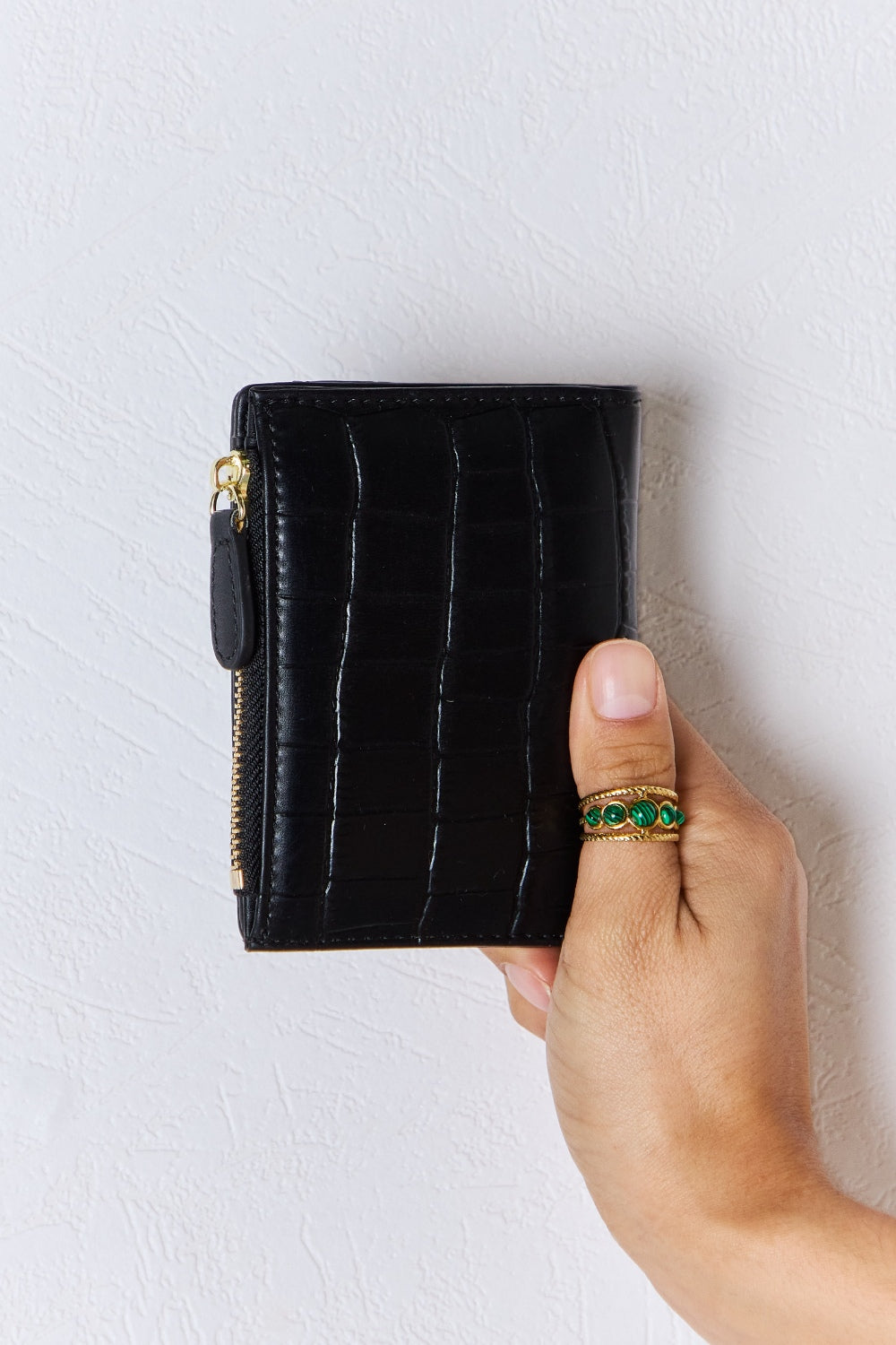 Mini portefeuille en cuir PU texturé David Jones