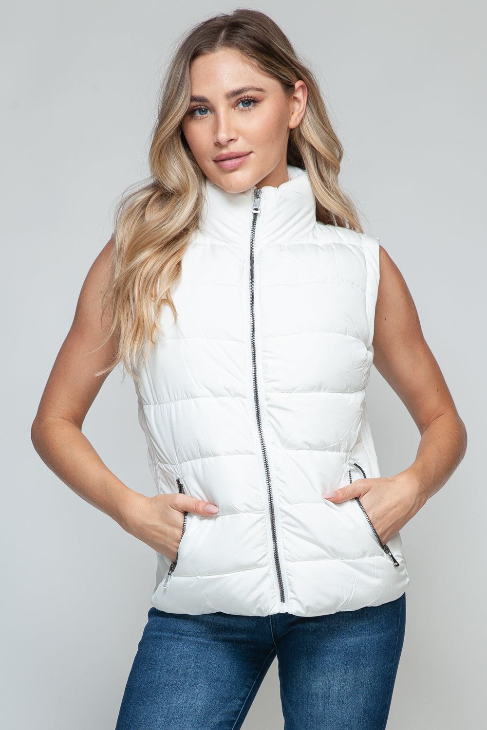 Gilet à col roulé zippé snob avec poches
