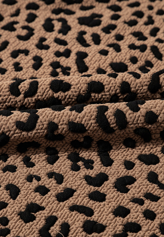Mini-robe sans manches à col Johnny léopard