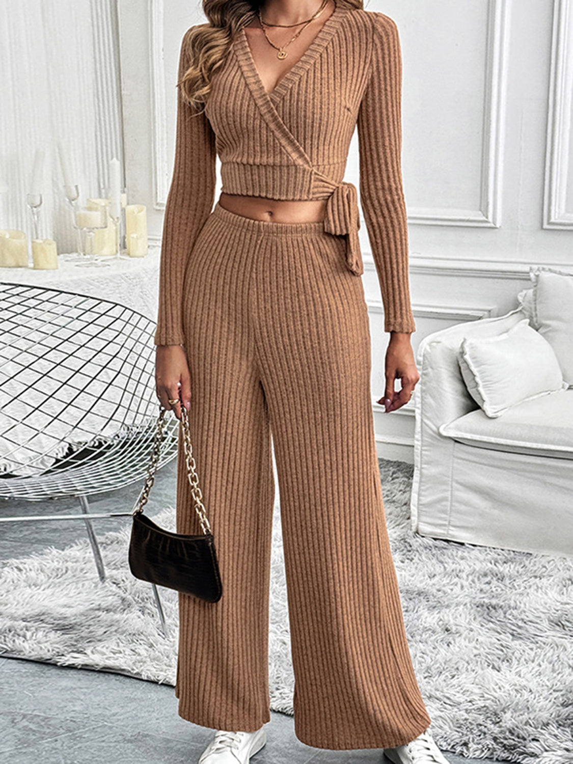 Ensemble haut à manches longues et pantalon à surplis Perfee
