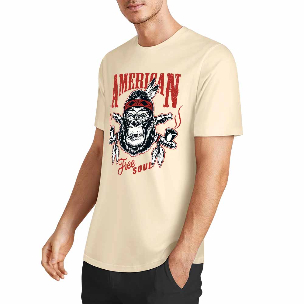 New 2025 Pure cotton short sleeved T-shirt Front print Multiple colors