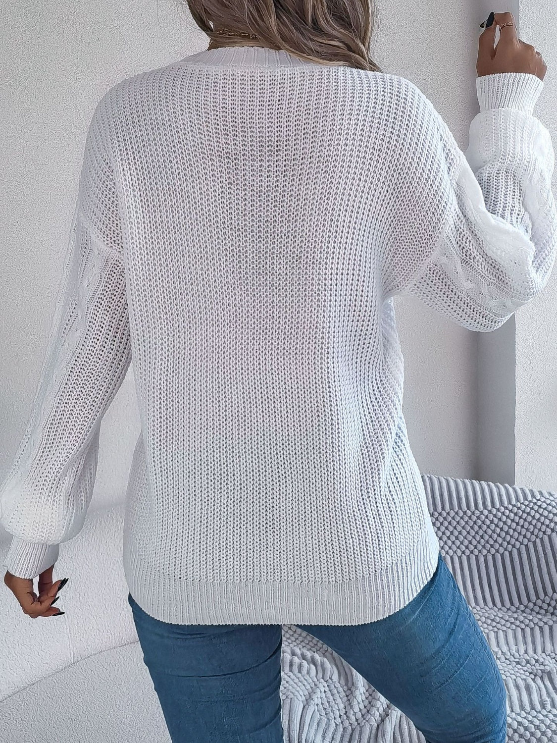 Cardigan à manches longues en maille torsadée