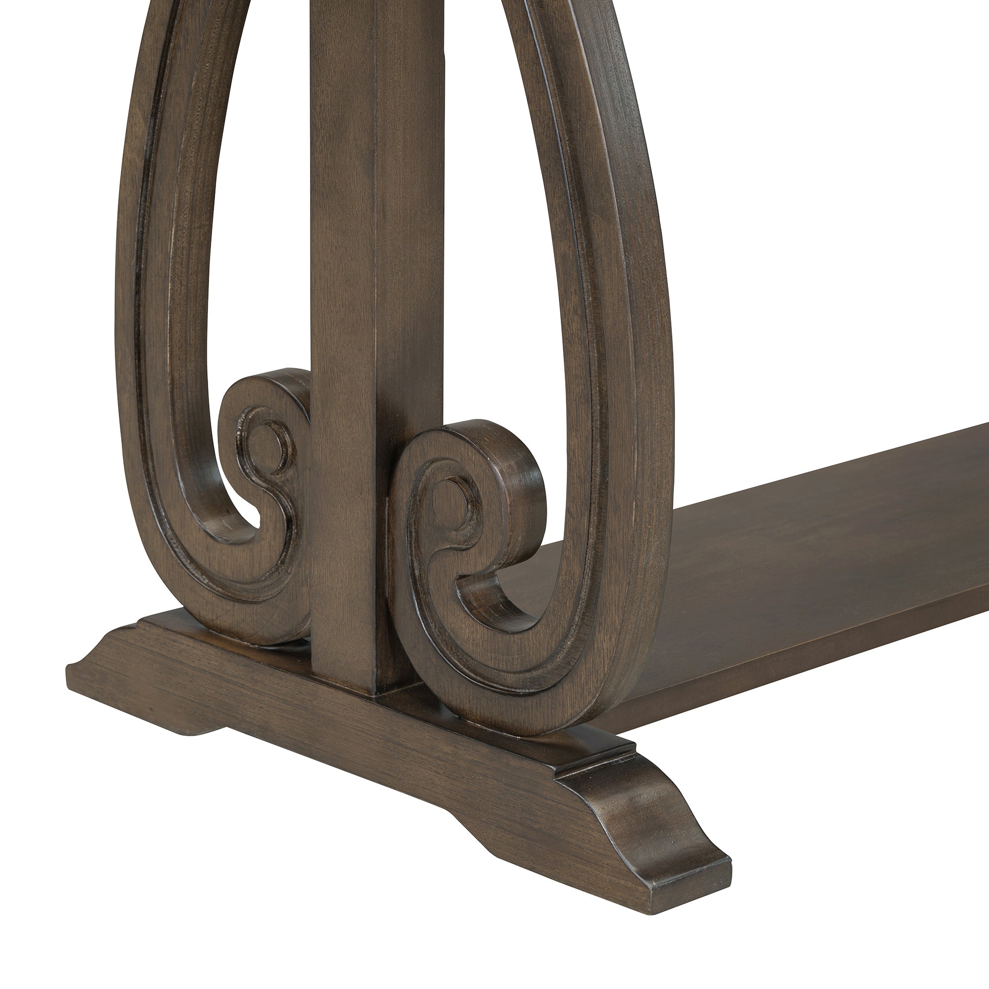 Console rustique vintage de 48 pouces – Table d'entrée de style ferme avec étagère ouverte et construction robuste (noyer)