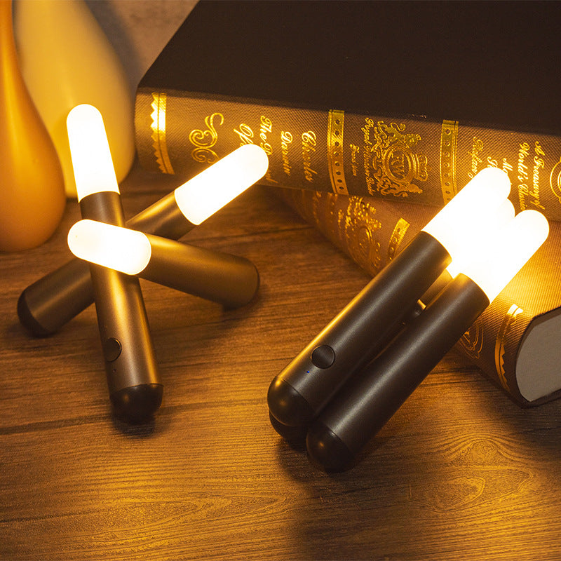 Veilleuse LED de bureau, chargement USB, créative, décoration de bar, portable, pliable, éclairage d'ambiance pour camping en plein air