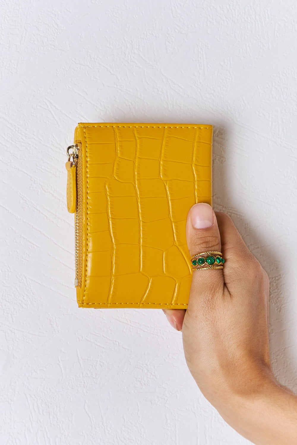 Mini portefeuille en cuir PU texturé David Jones