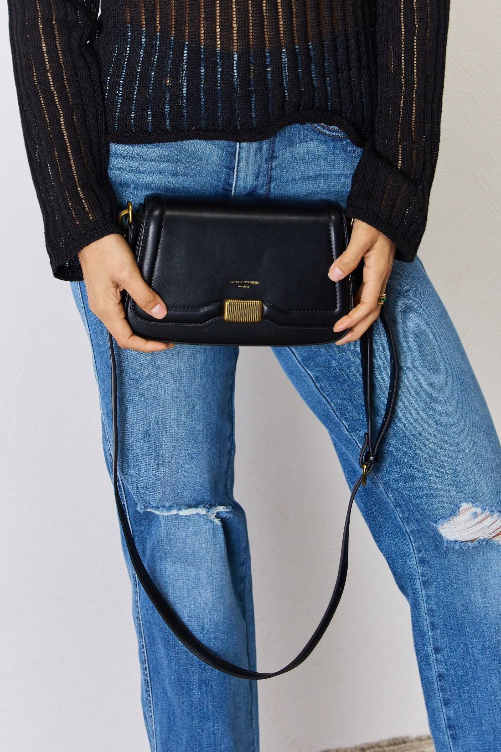 Sac bandoulière en cuir PU David Jones