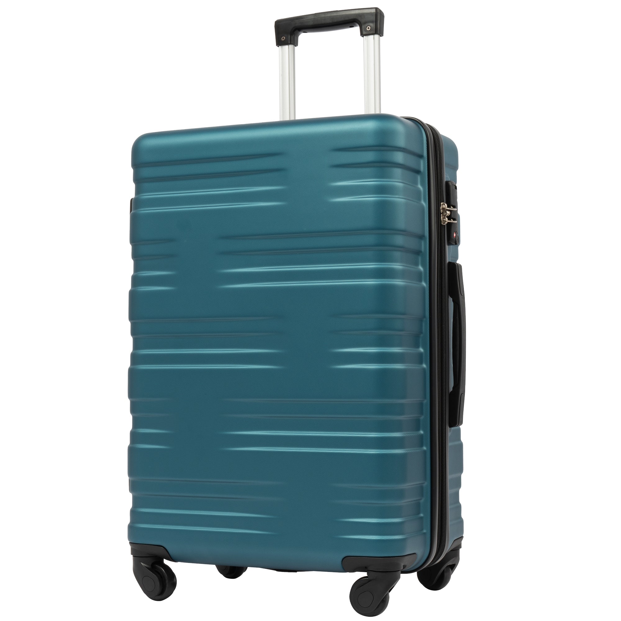 Ensemble de 3 valises rigides à roulettes avec serrure TSA, légères, 50,8 cm, 61 cm, 71 cm, bleu marine + ABS