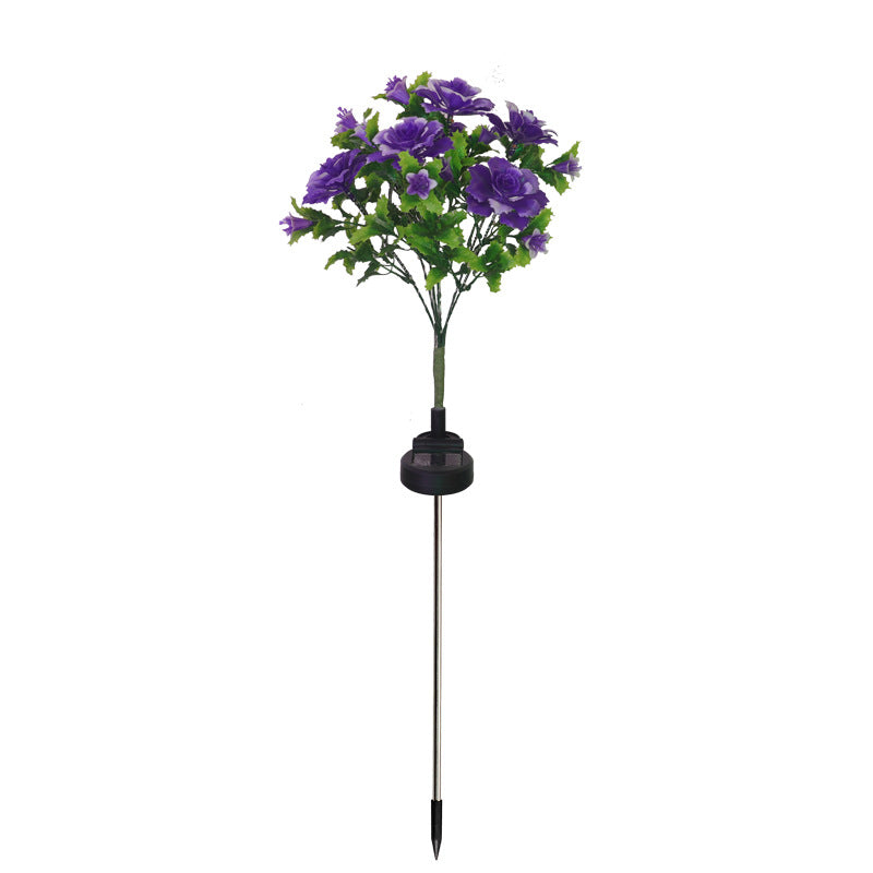 Led Solar Lantern Outdoor Garden Courtyard Decoration Lawn Lamp Simulation Solar Hibiscus Flower