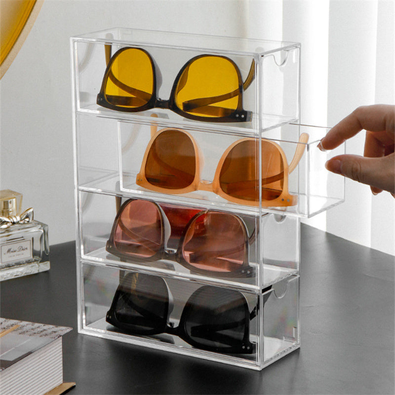 Présentoir à lunettes en acrylique transparent et simple, boîte de rangement pour lunettes de soleil