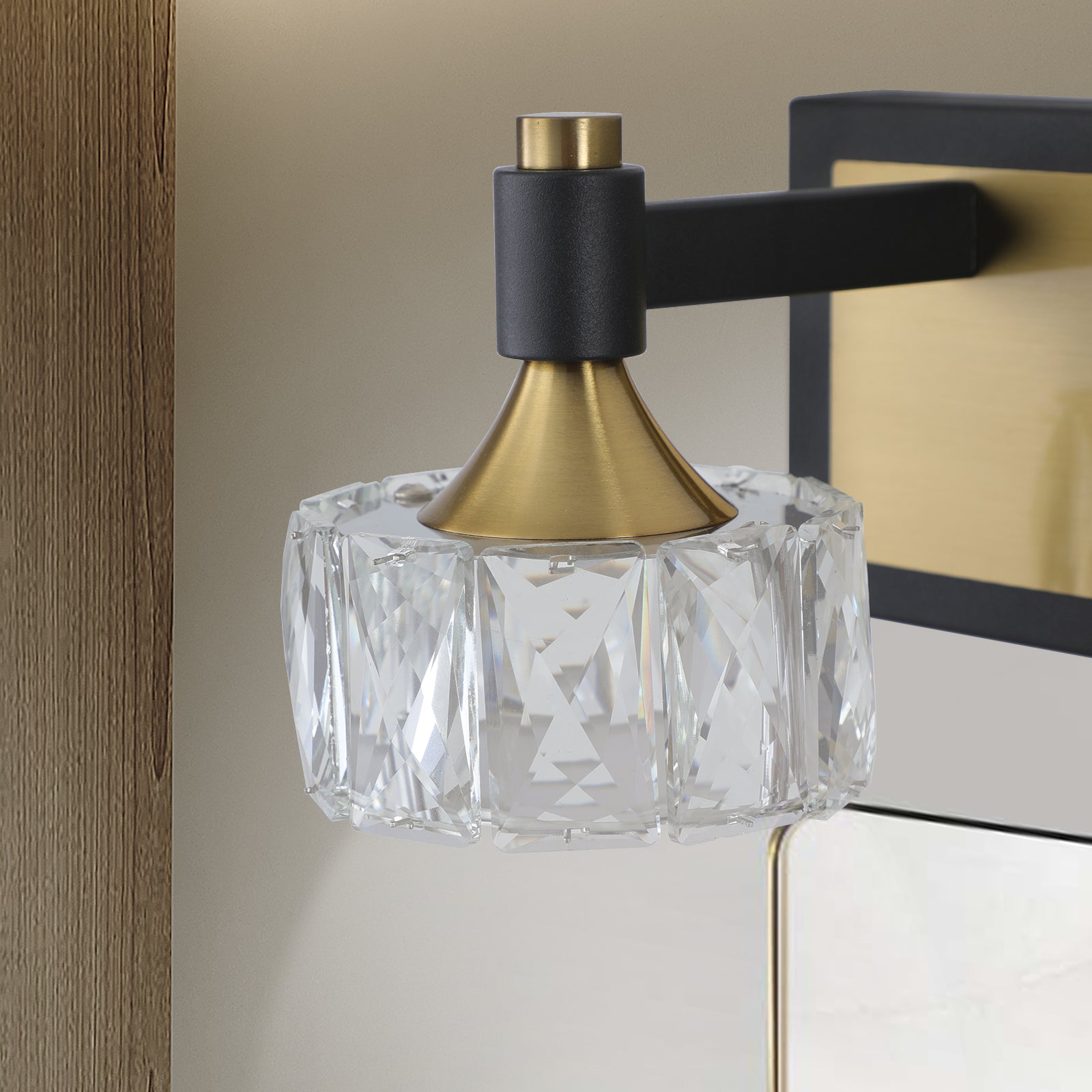 Applique murale de salle de bain moderne à 4 LED en cristal, luminaire suspendu au-dessus du miroir