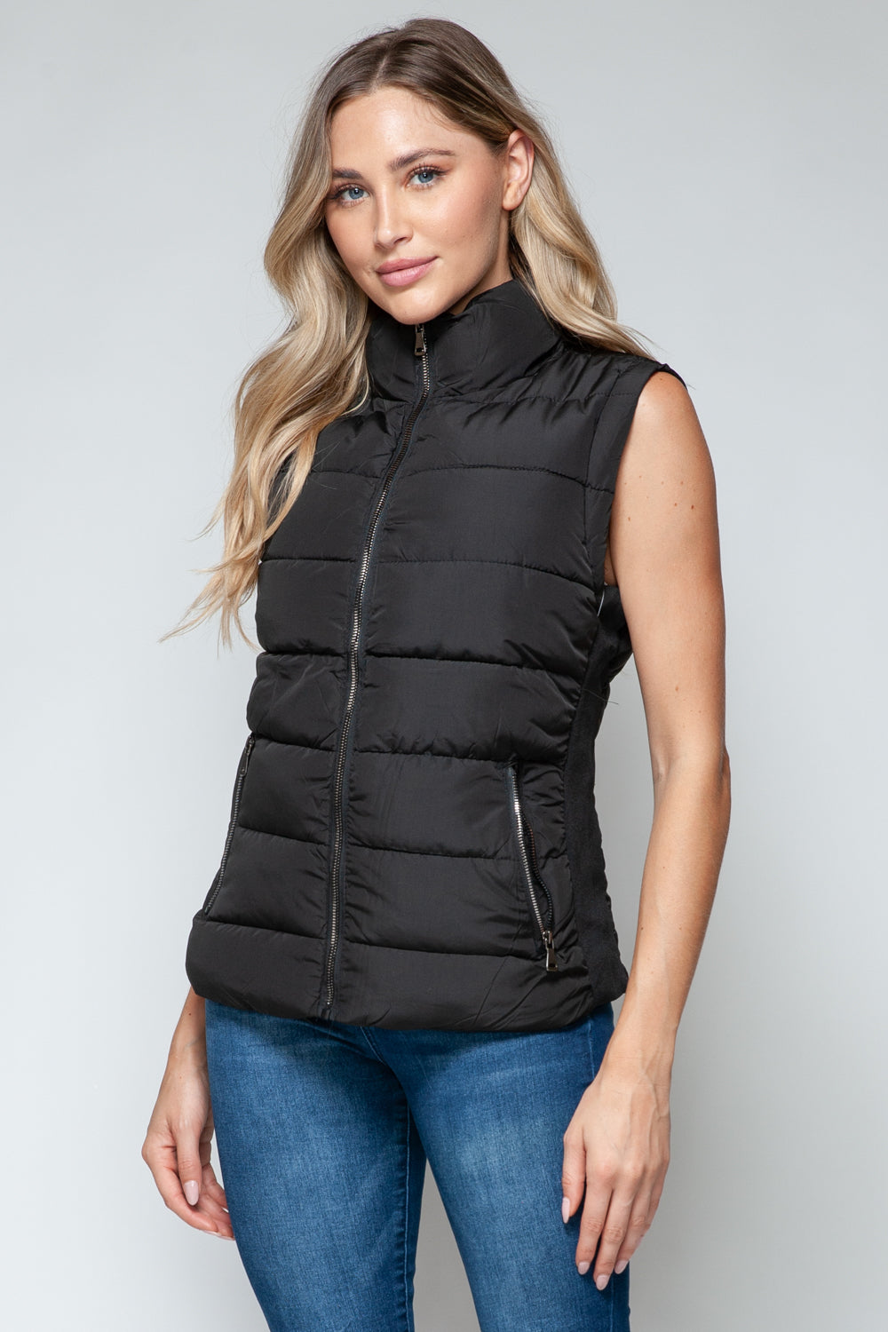 Gilet à col roulé zippé snob avec poches