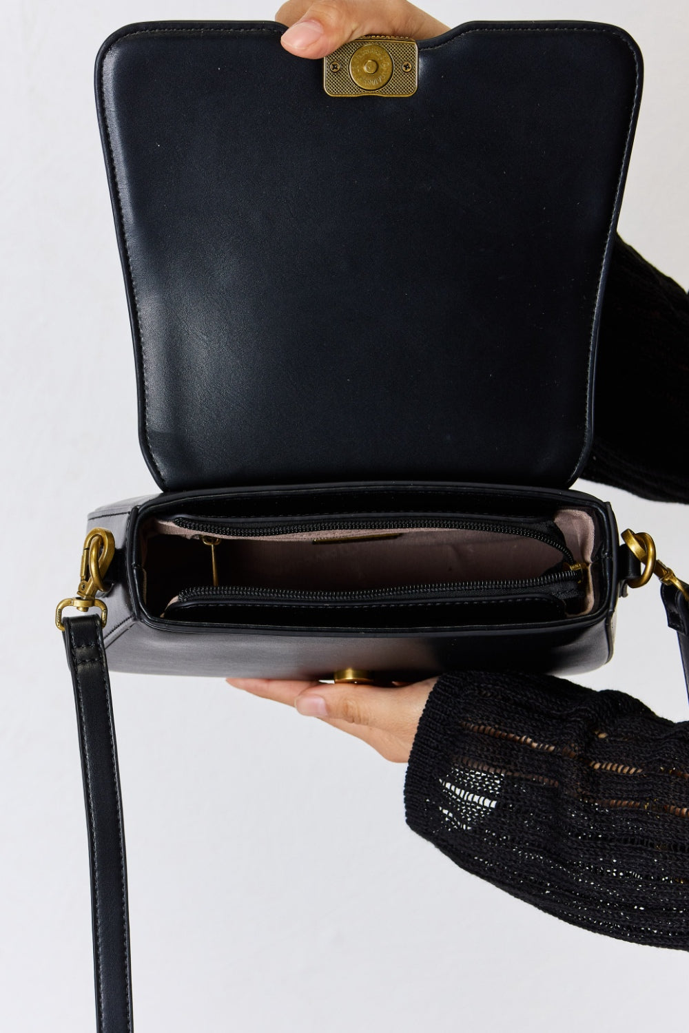 Sac bandoulière en cuir PU David Jones