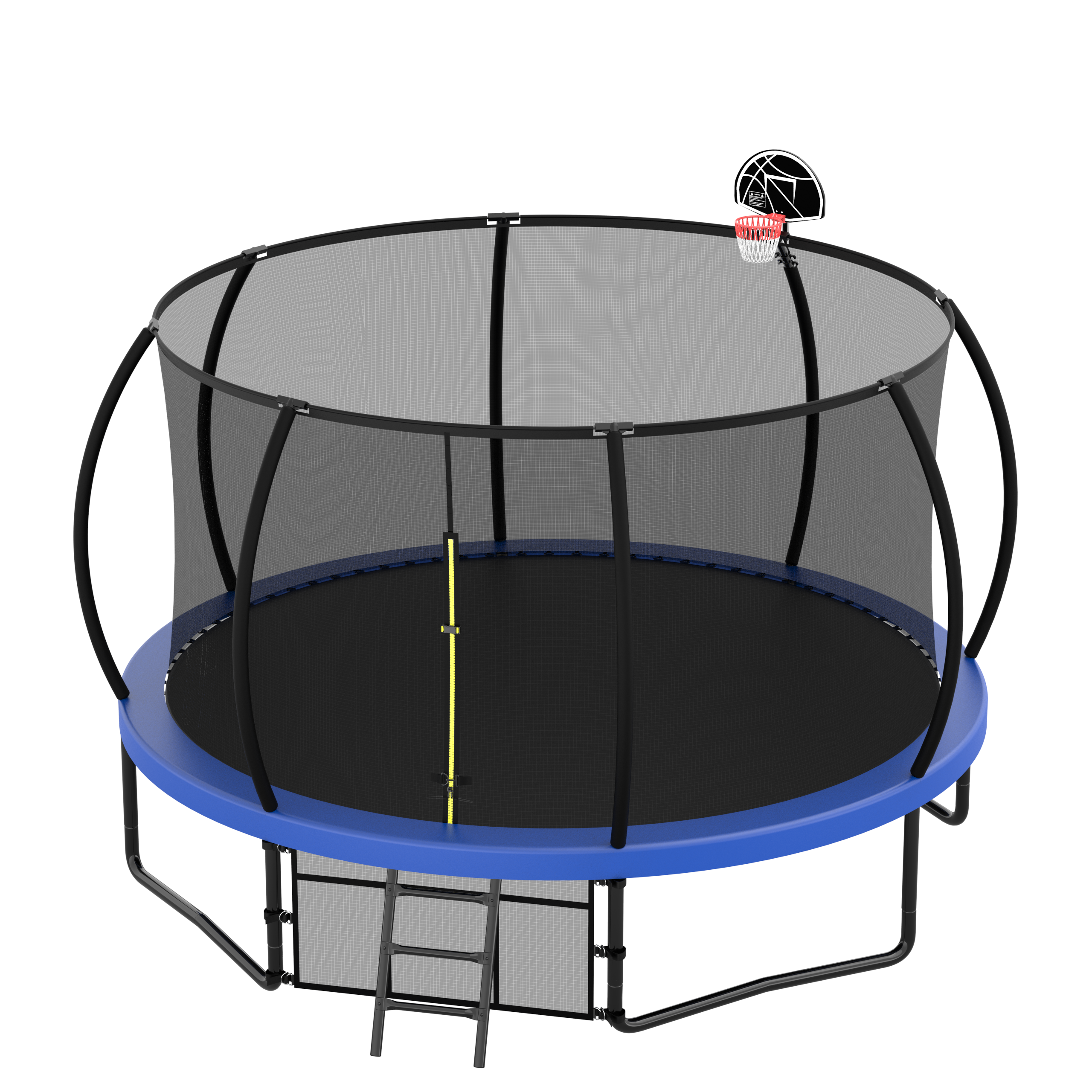 Trampoline de divertissement de 14 pieds avec clôture - échelle et revêtement antirouille, trampoline d'extérieur pour enfants approuvé ASTM